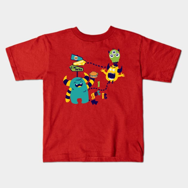 Monster come and get it Kids T-Shirt by Raintreestrees7373